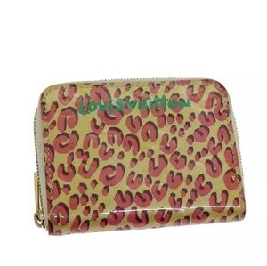 LOUIS VUITTON Vernis Leopard Zippy Coin Purse Purse Broncorail M91484 Auth 72623